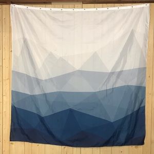 Modern Ombré Blue Geometric Shower Curtain